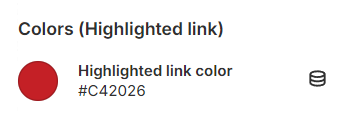 header colors highlighted link